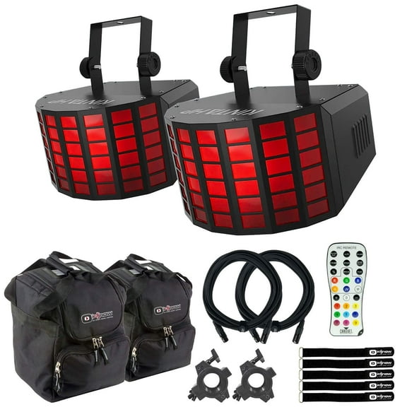 Chauvet DJ Kinta HP High-Powered Quad-Color RGBW & CMYO LED Effect Lights with Carry Cases & Remote Duo Package
