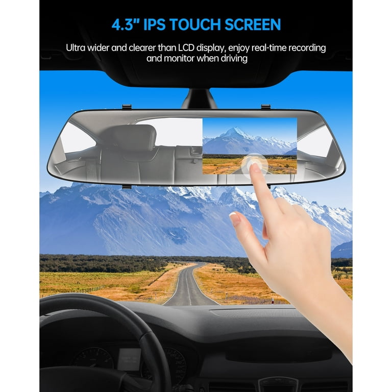 TOGUARD Car Rearview Dash Cam: Dual Front and Rear 1080P, Touch 