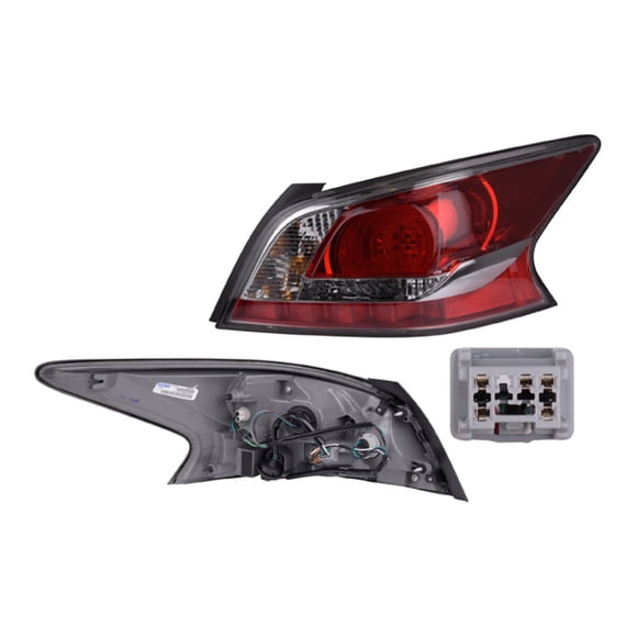 Calavera DEPO Altima 2014 A 2016 Nissan Derecho Con leds Filo negro