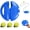 A, variant on Tennis Ball Training Baseboard, Tennis Training Rebounder, with Blue Weighted Base and 3 String Balls, Portable Tennis Trainer for Home Use, Multifunctional Tennis Solo Practice Kit