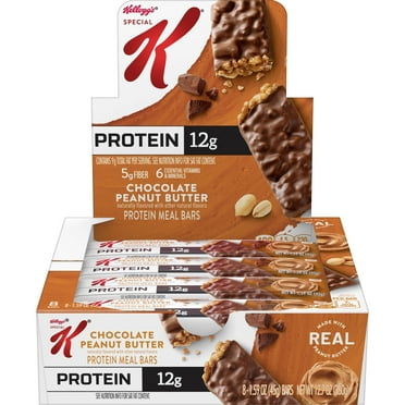 Special K Bar Chocolate Peanut Butter Chewy Protein Bars, Ready-to-Eat, Meal Replacement, 12.7 oz, 8 Count