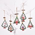 thumbnail image 2 of Biplut Christmas Pendant Cute Cartoon Santa Claus Snowman Angel Elk Hanging Ornament 6 Styles Christmas Tree Pendant Holiday Party Decorations Party Supplies (Type F), 2 of 13