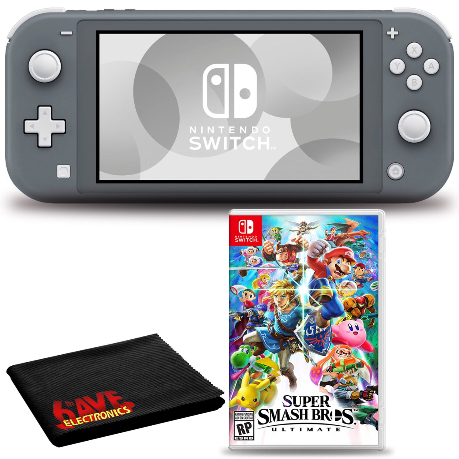 Nintendo (Gray) Bundle with Super Smash Bros. and 6Ave Cleaning Kit - Walmart.com