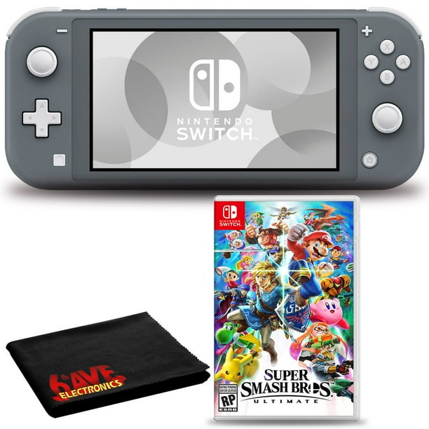 Nintendo Switch Lite Gray Bundle With Super Smash Bros And 6ave Cleaning Kit Walmart Com Walmart Com