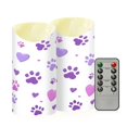 thumbnail image 2 of Dog Paw Pattern Flameless Candles 2 PCS with Remote Realistic Moving Flame LED Tapered Pillar Set for Home Decor, 2 of 7
