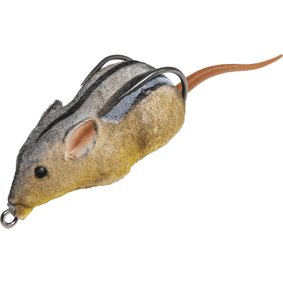Lunkerhunt Furenzy Mouse Topwater Fishing Bait, 2 inch, Chipmunk Brown