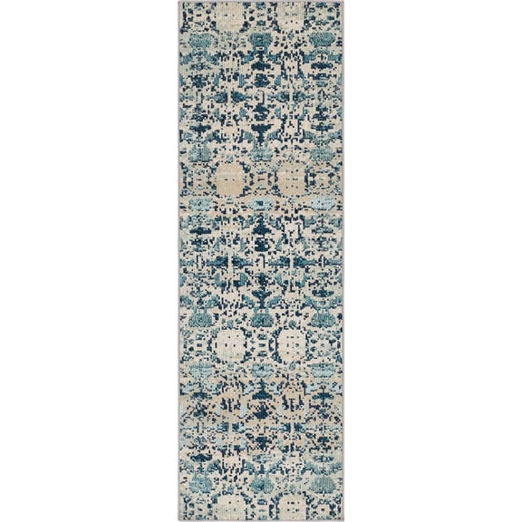Unique Loom Horeshoe Charm Rug, Blue (2' 2 x 6' 0)
