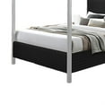 thumbnail image 4 of Keri King Size Canopy Bed- White Slatted Wood Frame- Black Upholstery, 4 of 6