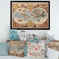 thumbnail image 3 of Designart 'Vintage Map of The World VIII' Vintage Framed Art Print, 3 of 4