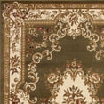 thumbnail image 3 of 3'x5' Green Ivory Machine Woven Hand Carved Floral Medallion Indoor Area Rug, 3 of 4