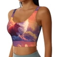 thumbnail image 2 of Balery Sunset Cloud Corgi Sujetadores deportivos con espalda cruzada para mujer, acolchados, sin costuras, de alto impacto, ideales para yoga, gimnasio, entrenamiento y fitness.-XX-Large, 2 of 8