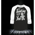 thumbnail image 2 of Shop4Ever Men's Thinking of You Voodoo Doll Halloween Raglan Baseball Shirt XXX-Large Black/White, 2 of 4