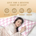 Body Pillow Cover, chessboard pink white cute Soft and SkinFriendly