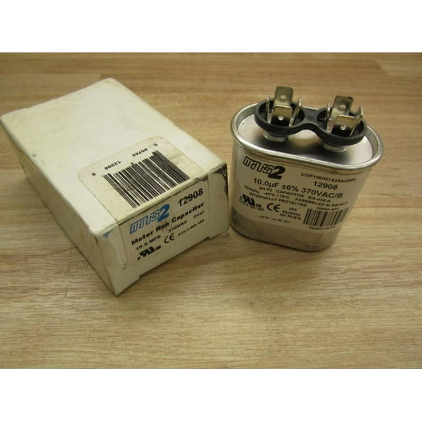 Motor Run Capacitor, 370 Volt, Oval, 10 MicroFarads, BRAND NEW Oval OEM Mars2 Run Capacitor By