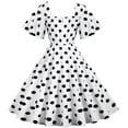 thumbnail image 3 of NECHOLOGY Plus Size Summer Dresses Short Sleeve Dot Mid-Length Retro Polka Dress Hem Women's Plus Size Summer Dresses White Medium, 3 of 5