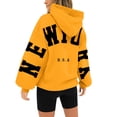 thumbnail image 2 of TANGNADE Women's Long Sleeved Zipperless Back New York U.S.A. Printed Hoodie, Yellow L, 2 of 4