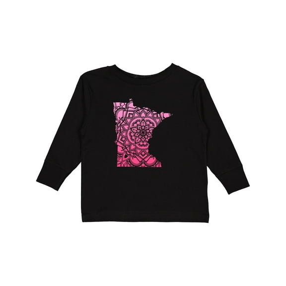 Inktastic Minnesota Silhouette Mandala Boys or Girls Long Sleeve Toddler T-Shirt