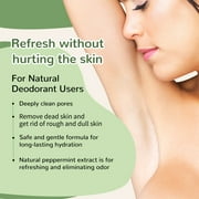 Underarm Scrub Deep Cleanse Exfoliating Moisturizing Aloe Vera Walnut Shell Powder Body Scrub, Mint, 8.8 oz