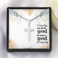 thumbnail image 3 of Every Day May Not Be Good Cross Card Necklace w Stainless Steel Pendant, 3 of 7