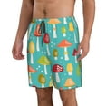 thumbnail image 2 of Bixox Men's Mushrooms printing Casual Classic Fit Short Summer Beach Shorts, 2 of 6