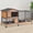 Black & Brown, variant on Aivituvin 2-Story Rabbit Cage with Chew-Proof Metal Frame for Indoor/Outdoor 62" Bunny Hutch Guinea Pig Wooden Cages with Wheels & 2 Removable Trays