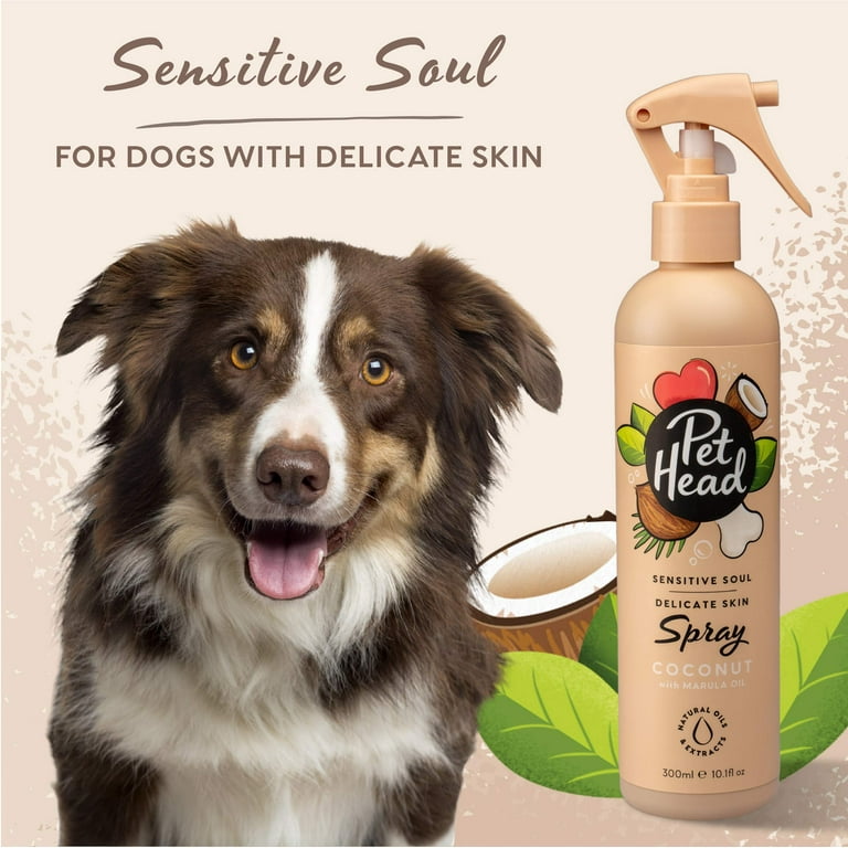 PET HEAD Sensitive Soul MMF7 Grooming Spray for Dogs with Sensitive Skin 10.1 fl. oz. Coconut Scent. Natural Ingredients and Vegan Deodorizing Spray. Gentle Formula for Puppies. Made in USA Walmart ...
