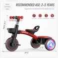 thumbnail image 2 of Triciclo para Niños SEREED con Asiento y Manubrio Ajustables, Rojo, 2 of 9