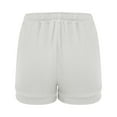 thumbnail image 5 of Cotton Linen Shorts for Women Summer Lightweight Elastic Waist Wide Leg Loose Beach Shorts with Pockets, 5 of 6