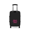 thumbnail image 2 of Pray Hustle Slay Polyester/Spandex Luggage Cover with Zipper - Black - 21" x 14", 2 of 2