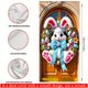 thumbnail image 4 of Cubierta de puerta de bienvenida de conejo, decoración de fondo de puerta de Feliz Pascua rosa, letrero de bienvenida para puerta de entrada de Pascua para recuerdos de fiesta de Feliz Pascua, 4 of 8