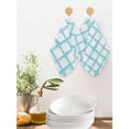 thumbnail image 2 of Blue Plaid Kitchen Dish Towels for Drying Dishes Set of 3, Farmhouse Buffalo Check Stripes Modern Geometric Waffle Weave Microfiber Hand Tea Bathroom Towels Quick Dry & Absorbent Towel 12x12, 2 of 7