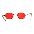 thumbnail image 2 of Hippie Micro Narrow Oval Pop Color Lens Metal Rim Sunglasses Black Red, 2 of 4