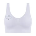 thumbnail image 3 of Plus Size Womens Bras Seamless No Underwire Push-up Breathable Full Coverage Bras Women's Tank Sports Underwear White XXL, 3 of 7