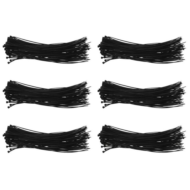 600 x Sujetacables Finos Negros Sujetadores con Cremallera Sujetacables Envoltura de Correa 200 mm x 3 mm