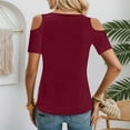 thumbnail image 4 of HXWCHs Henley Neck Women's V Neck Sleeveless Casual Loose Fit Pure Color Summer Basic Tee top for Everyday Wear XXL Red, 4 of 6