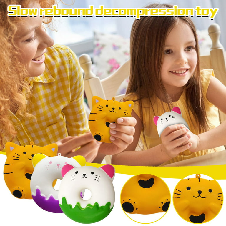 Fridja Cat Squishy Toy Slow Rising Cartoon Cat Decompression Anxiety Relief  Toys for Kids