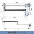 thumbnail image 5 of WOWOW Wall Mounted Pot Filler Faucet with Double Handle in Chrome, 5 of 6