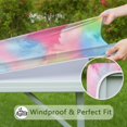 thumbnail image 6 of Colorful Tie Dye Pattern Square Fitted Tablecloth with Elastic Edge,Square Table Cover,Washable Elastic Table Cover for Home Kitchen Party Decor 34"x34", 6 of 6