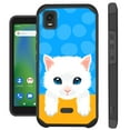 thumbnail image 1 of Compatible with Cricket Debut Smart Hybrid Fusion Guard Phone Case Cover (Cute Cat White), 1 of 1
