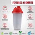 thumbnail image 3 of SIGNORA WARE Signoraware Shaker Bottles | 17-Ounce Plastic Protein Shake Bottle for Meal Replacement Shakes & Smoothies, Beverages, Mixing Salad Dressing & Sauces, Margarita, More | 2 Pack, 3 of 5