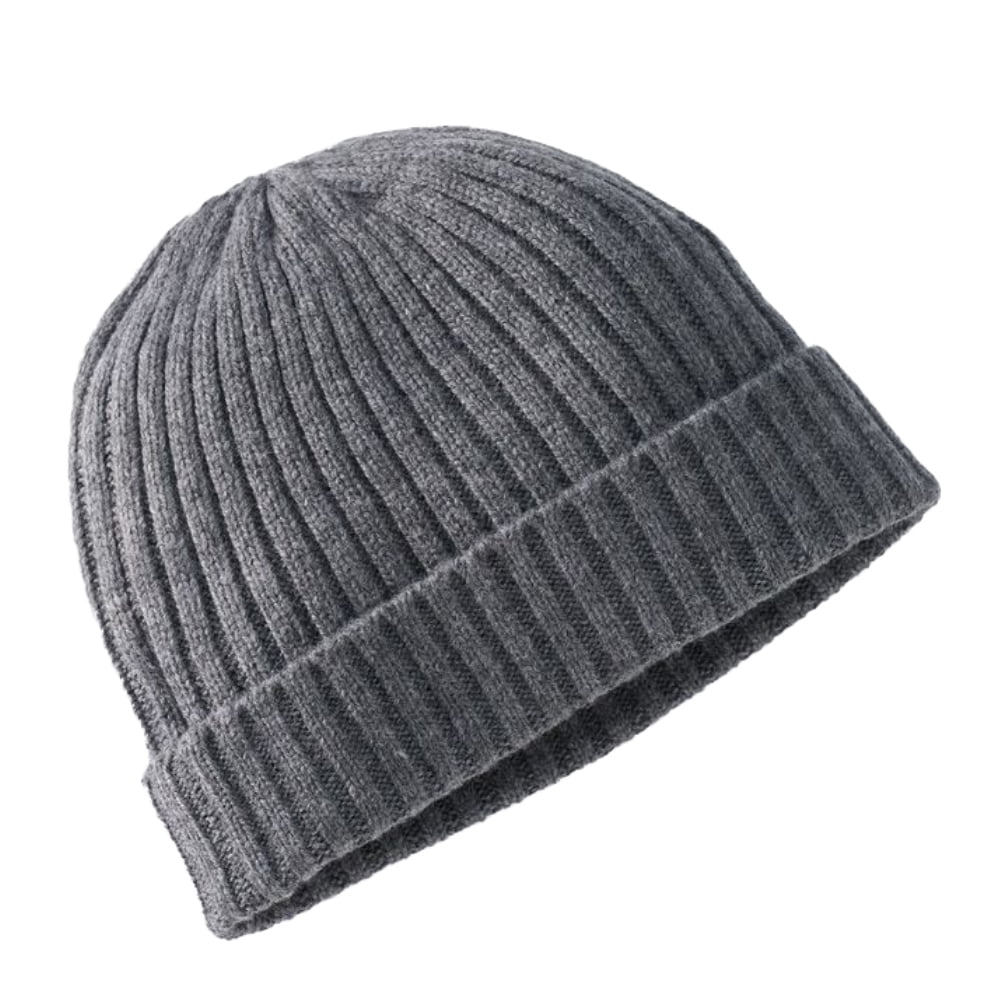 Chaps - Men Ribbed Cuffed Knit Beanie Hat Charcoal Gray One Size ...