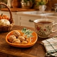 thumbnail image 7 of Condiment Server,Ceramic Pumpkin Shaped with Embossed Leaf Fall Decor Dipping Bowl for Kitchen Diningroom Party, 7 of 7