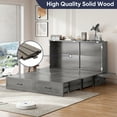 thumbnail image 5 of ijuicy Murphy Bed with Charging Station, Queen Size Solid Wood Cabinet Bed, Cube Chest Bed for Guest Room/ Office/Apartment-Gray, 5 of 8
