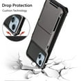 thumbnail image 6 of Armor Case for iPhone 14 Plus, Hidden Card Slot Flip Back Rugged PC Soft TPU Hybrid Heavy Duty Shockproof Cover Military Grade Lens Protection Anti-Impact Non-Slip Dual Layers Case,Gray, 6 of 6