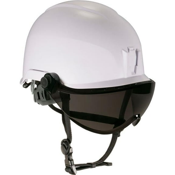 Ergodyne B3113072 Ergodyne 8974V Class E Safety Helmet with Visor Kit Anti-Fog Smoke Lens, White
