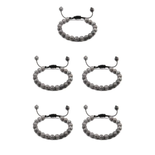 relayinert Unisex Beads Bracelet Gift Idea Natural Gemstones Stackable Collection Picasso 5Set