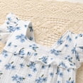 thumbnail image 5 of Happy Town Baby Girl Summer Clothes Infant Sleeveless Cotton Romper with Soft Bib Toddler Ruffled Jumpsuit Bodysuit, 5 of 8