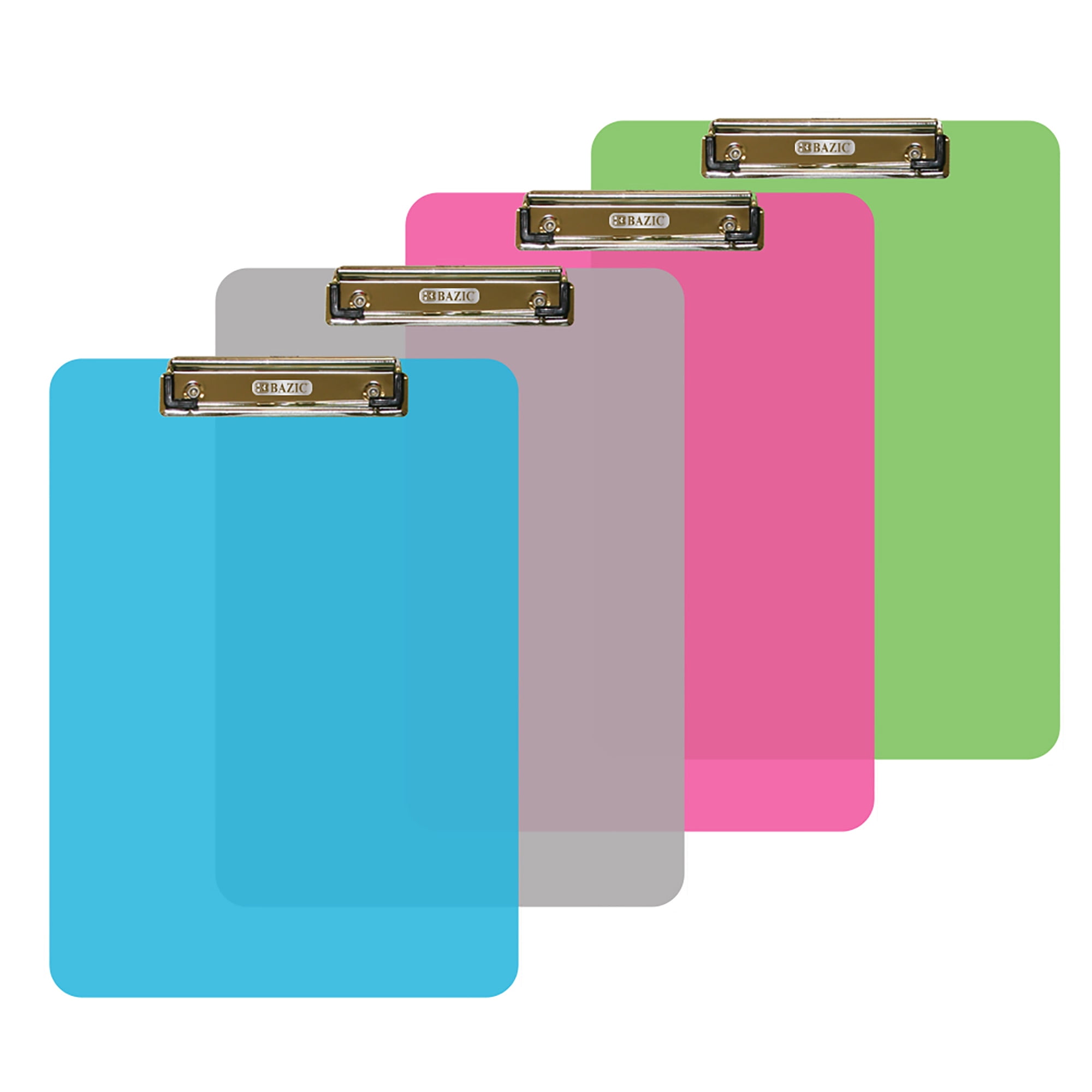 BAZIC Plastic Clipboard 12.7" x 9", Low Profile Clip, Fit A4 Letter