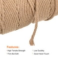 thumbnail image 3 of Uxcell Cotton Rope Twine String Twisted Braided Cord, Brick Brown 200m/218 Yard for Wall Hanging, Macrame Knotting, 3 of 5