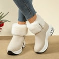 thumbnail image 2 of Rokment Orthopedic Air Cushion Mid Calf Winter Snow Boots for Women 2025 Cold Weather Fashion Casual Fuzzy Plush Lined Warm Platform Wedge Walking Dress Short Ankle Booties White Size 6.5, 2 of 8